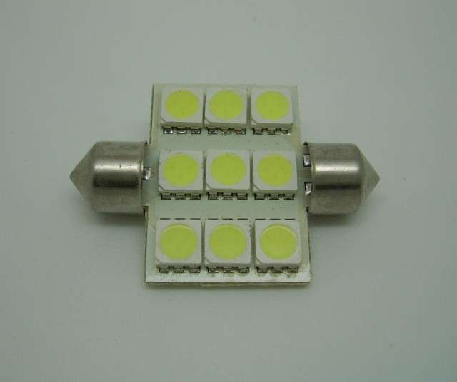 12V 36mm 9pcs 5050 SMD LED Festoon Bulb