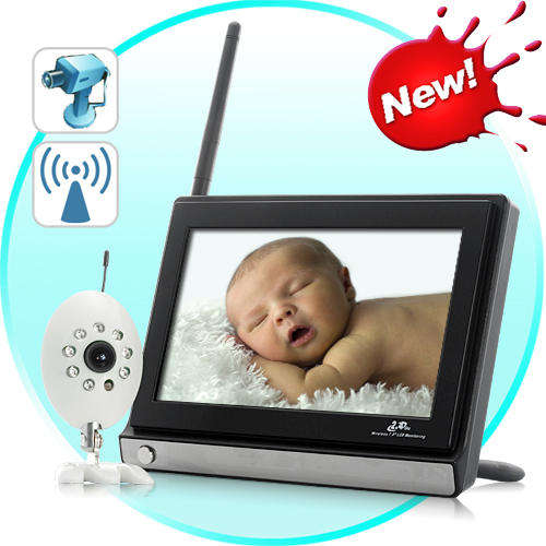 Monitor Buddy - Wireless Widescreen 7 Inch LCD Baby Monitor with Night Vision Camera