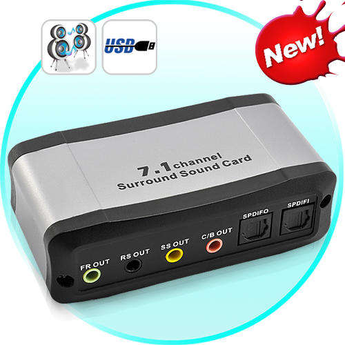 External USB Sound Card (HiFi 7.1 Channel Surround Sound)