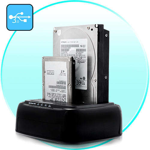 Electromann - USB 3.0 Dual HDD/SSD Docking Station + Drive Copy