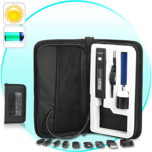 Mobile Phone Solar Charger with LED Flashlight