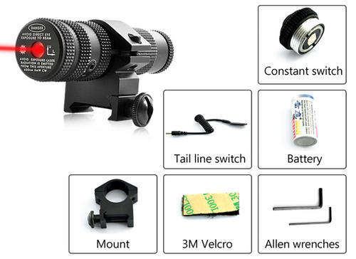Electromann - Tactical Red Laser Gun Sight (Weaver Rail Mount, Dual Switch) - G337
