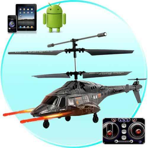 Apache iHelicopter - iPhone/iPad/iPod Touch/Android Phone Controlled RC Helicopter (Night Camouflage