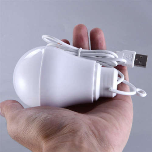 USB Powered LED Bulb 5W - 5V (emergency light backup power using power bank)