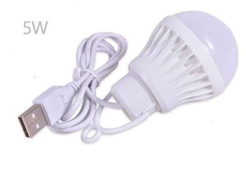 USB Powered LED Bulb 5W - 5V (emergency light backup power using power bank)