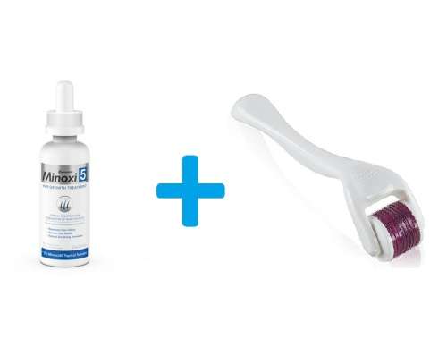 New Minoxi5 topical solution , 1-2 Month Supply + Derma roller
