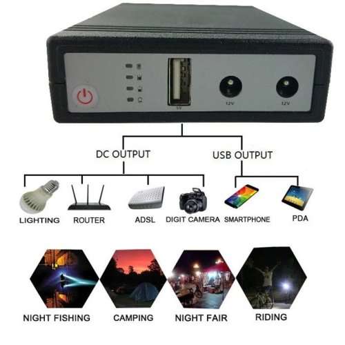 Mini DC UPS(10400mAh) LOAD SHEDDING Backup Battery Power Bank Supply - 12V Router, CCTV, Wifi Backup
