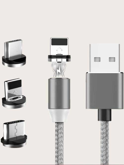 Cellphone Magnetic Charging Cable 3-in-1 **Lightning, Micro USB, Type C**