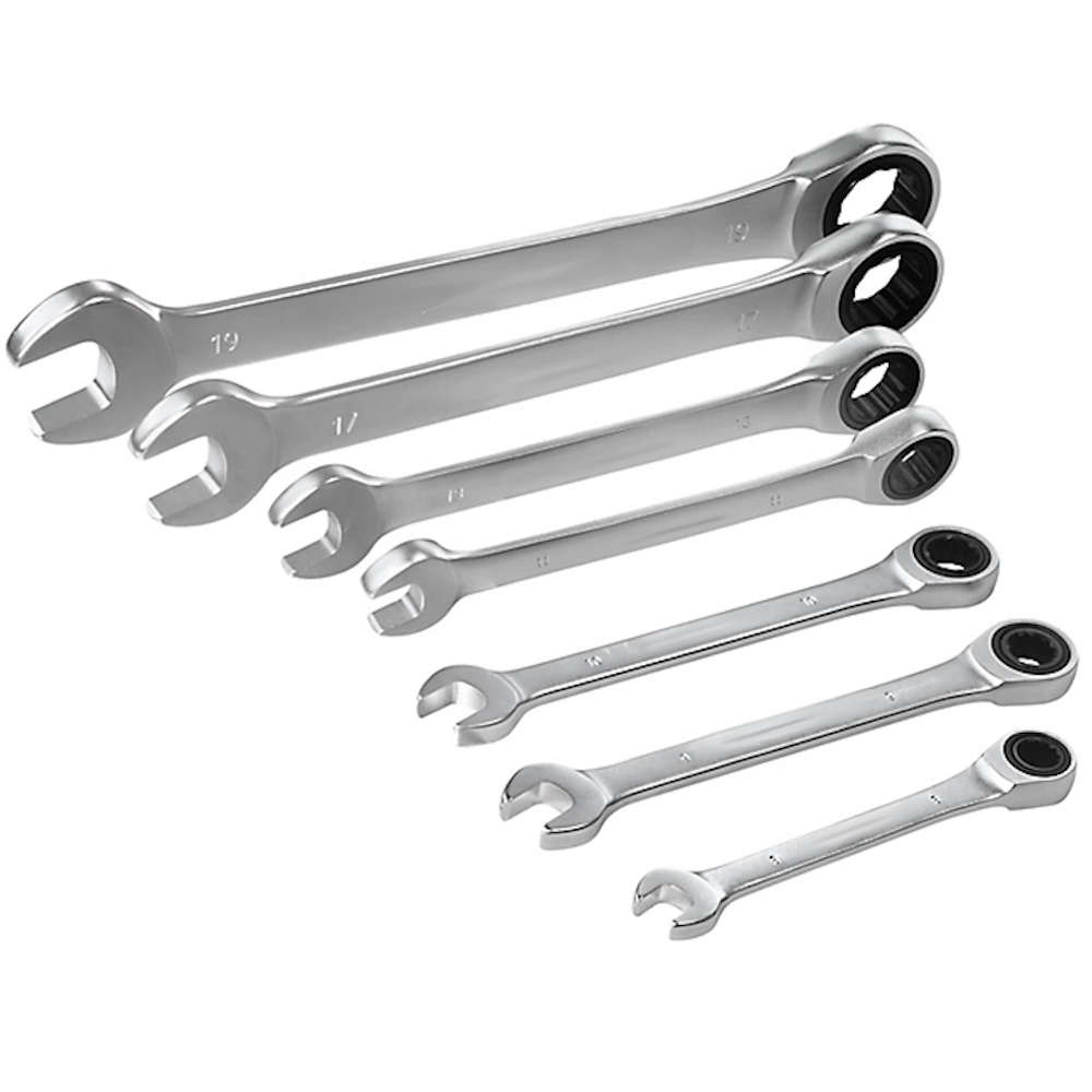7 Piece Combination Ratchet Spanner Set