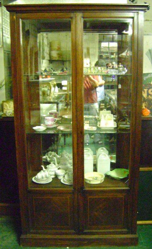 ANTIQUE OAK DISPLAY CABINET