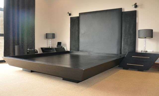 Very Unique Solid Wood Bed Base with Pedestals and Headboard