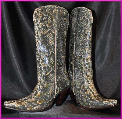 Charlie 1 Horse Snake Print Cowboy Boots