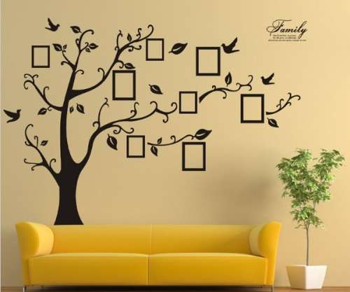 Family Picture Photo Frame Tree Wall Art Home Decor Black