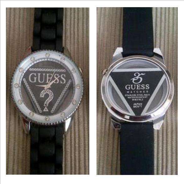 GUESS LADIES RUBBER (BLUE STRAP WITH BLUE STEEL FACE)