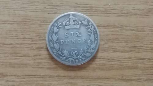 BRITISH SILVER 1893 SILVER 6 SIXPENCE - QUEEN VICTORIA