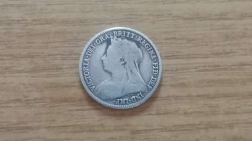 BRITISH SILVER 1893 SILVER 6 SIXPENCE - QUEEN VICTORIA