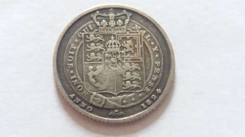 BRITISH  1824  SILVER 6d / SIXPENCE GEORGE IV