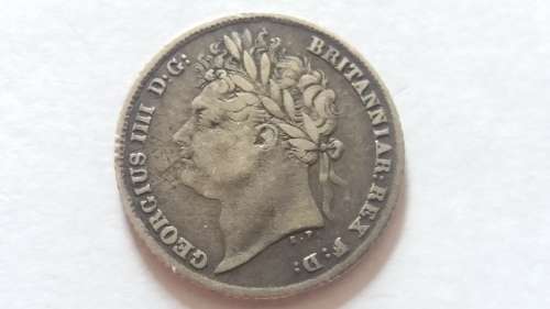 BRITISH  1824  SILVER 6d / SIXPENCE GEORGE IV