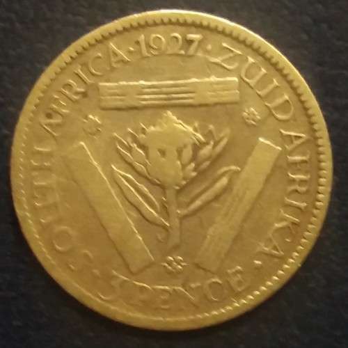 1927  Union of South Africa 3d - SAU Threepence Tickey