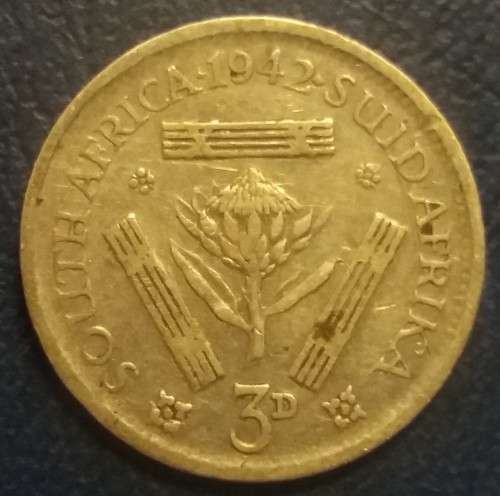 1942  Union of South Africa 3d - SAU Threepence Tickey