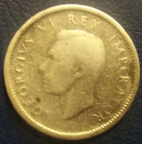 1945  Union of South Africa 6d - SAU Sixpence