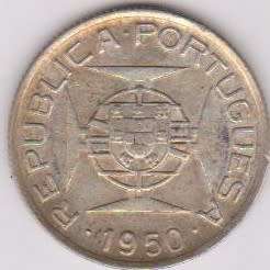 MOZAMBIQUE 2.50 ESCUDOS 1950 SILVER COIN