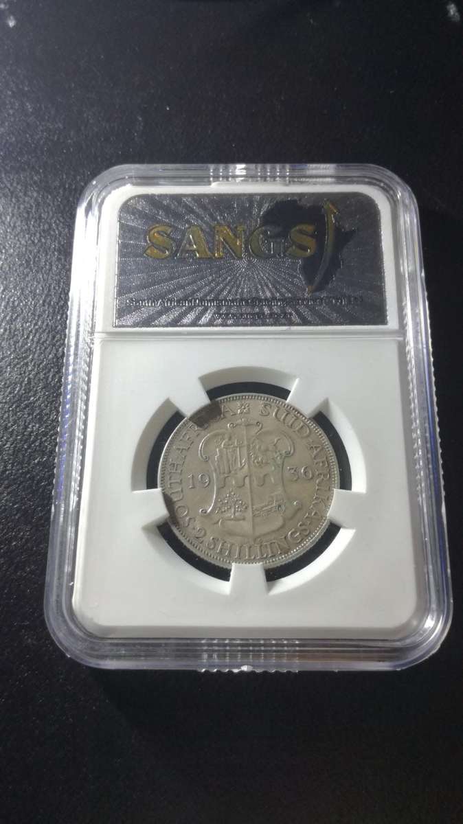 SA Union Silver 1936  Florin  2 Shillings. Graded AU 53
