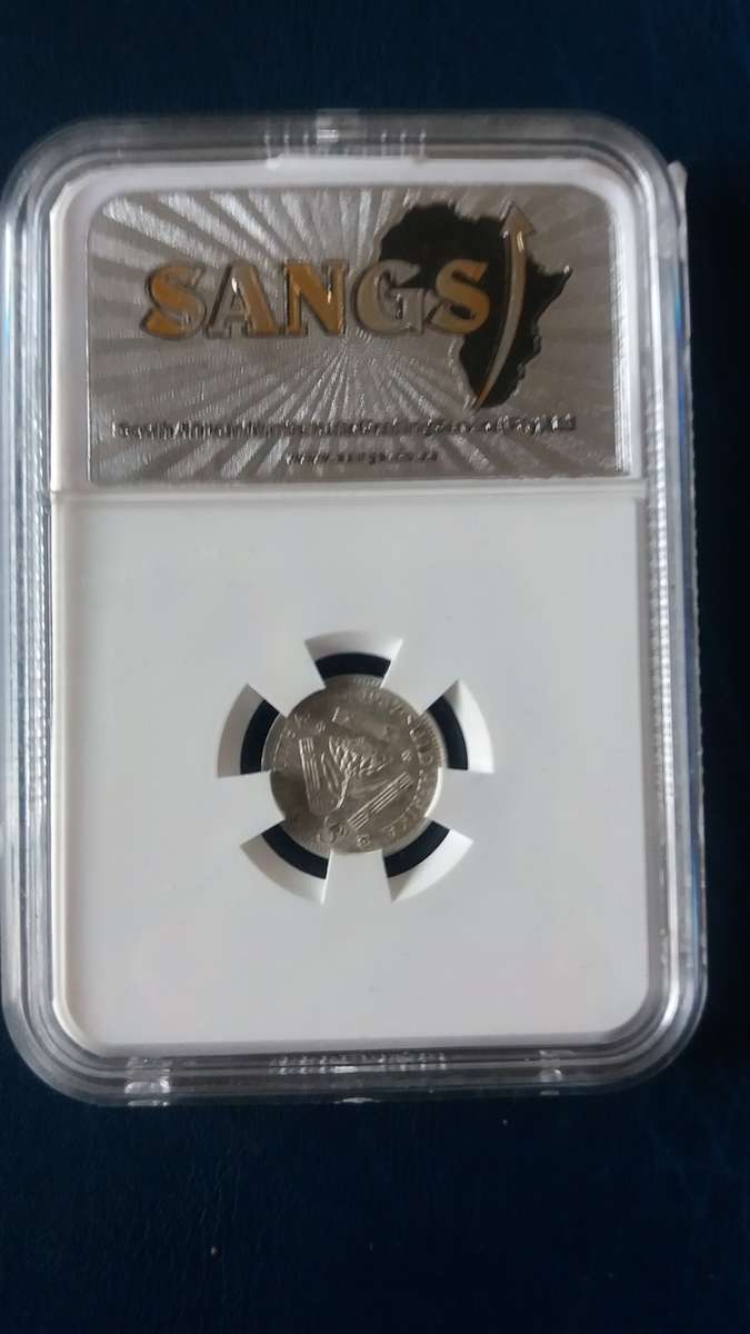 1937 Union of South Africa 3 Pence SANGS Graded AU 53