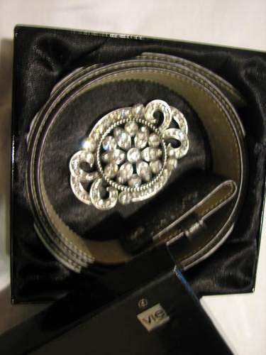 womans leather Belt bling nice buckle