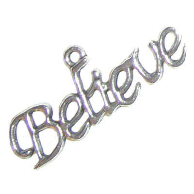 Charm saying BELIEVE, sold individually