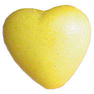 ABS Groovy Heart Beads 9x8x5mm in Psychadelic Yellow, sold individually