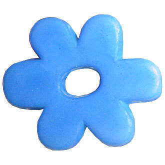 ABS Groovy Flower Frame Bead 20x16x3mm in Psychadelic Blue, sold individually