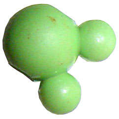 ABS Groovy Bumpy Bead 12x11x8mm in Psychadelic Green, sold individually