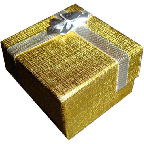 Jewellery Gift Box Gold with Flock Pad Inset, sold individually