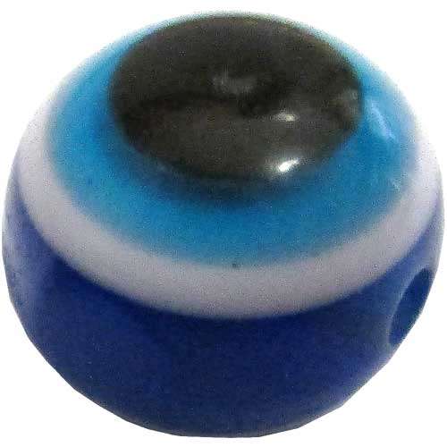 Acrylic Evil Eye Round Bead in Blue 10mm