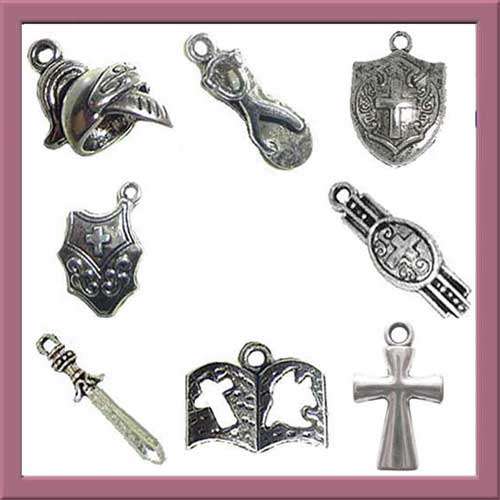 Complete Set of Armour of God Charms, 8pcs