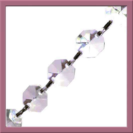 Facetted Suncatcher Crystal Garlands in Translucent Pale Pink