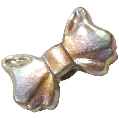 Acrylic Metallic Bowtie Bead in Lt Gold with AB Finish 15x9x4mm, pack of 20pcs