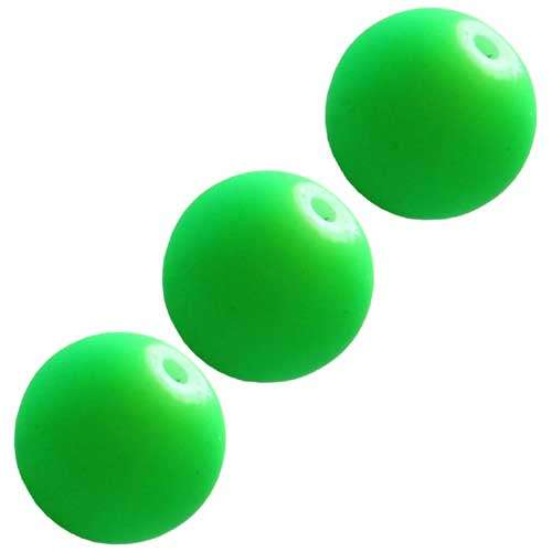 Rubberised Glass Bead in Neon Green 8mm
