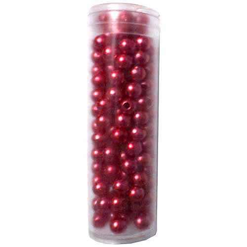 Acrylic Faux Pearls in Glossy Red 4mm, vial of 5g/approx175pcs
