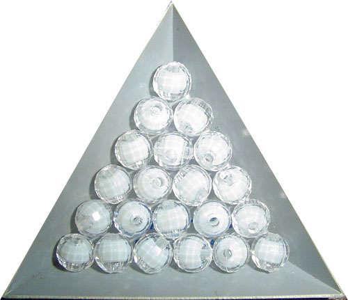 Acrylic Facetted Illusion Bead in a Bead in White 9mm, pack of 20pcs