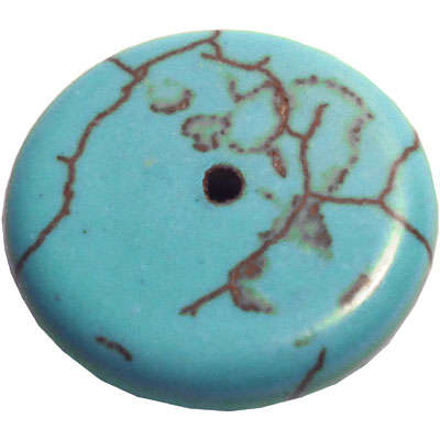 Blue Howlite Disc Bead 16x3mm, pack of 10pcs