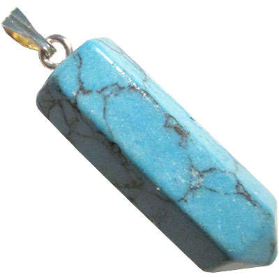 Blue Howlite Point Pendulum 30mm with Bail