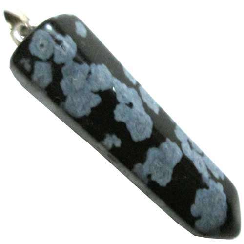 Snowflake Obsidian Point Pendulum 40mm with Bail