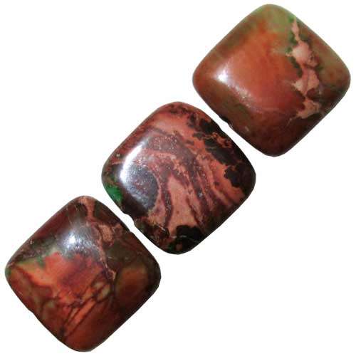 Imperial Jasper Tile Bead 16x16x7mm in Brown