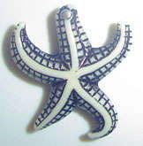 KiDz KrAft:  20.0 x 18.0 mm Acrylic Starfish Charm in Antique Bone Finish