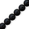 8mm Black Round Glass  Pearls - A string of 101