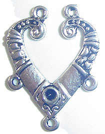 Decorateable Metal Findings Heart Connector/Link 28,0x22.0mm