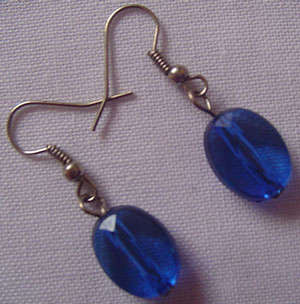 Dangle Earrings in Silver & Blue