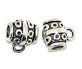 7x8x10mm Ethnic Tribal Barrel Bail in Antiqued Tibetan Silver